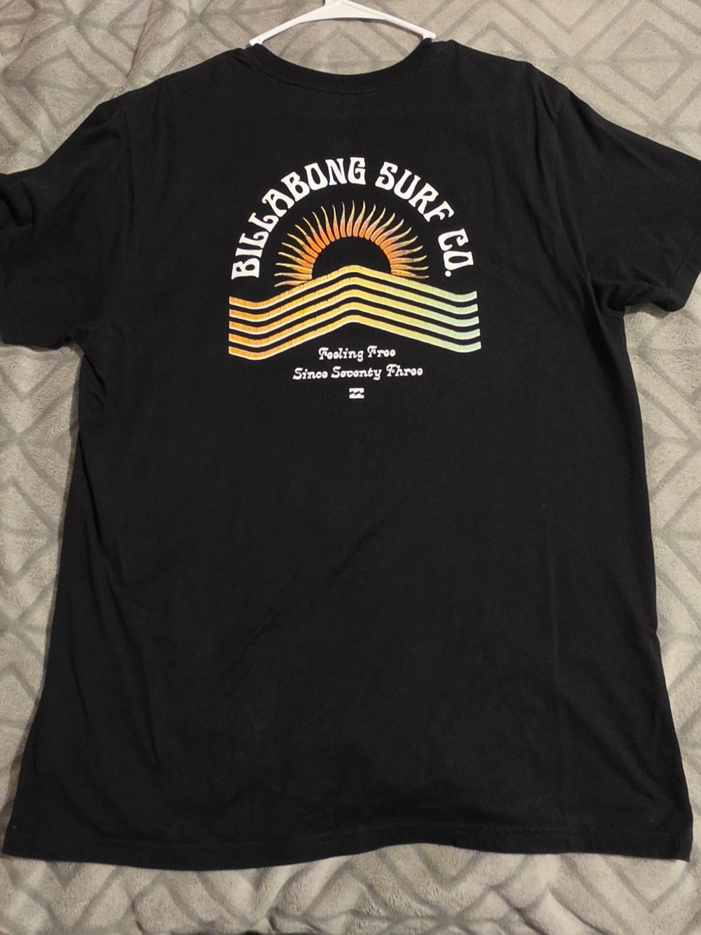 Billabong Black Short-Sleeve Tee with Sunset Wave Graphic